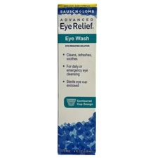 Bausch & Lomb Advanced Eye Relief Eye Wash Eye Irrigating Solution Eye Cup, 4 oz
