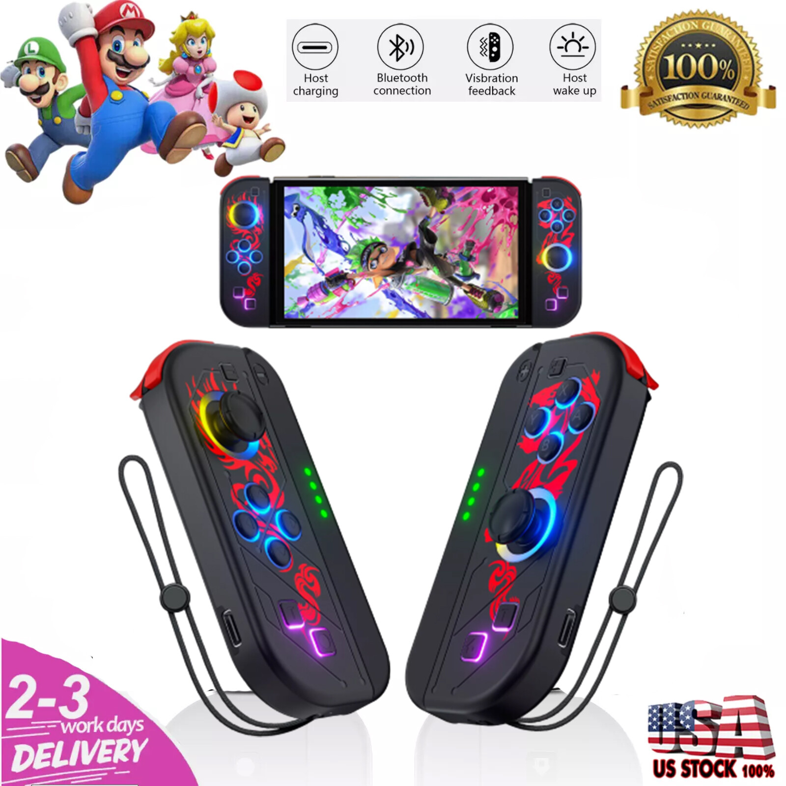 Wireless Controller For Nintendo Switch Joy Con Left Right Dual Vibration Motion