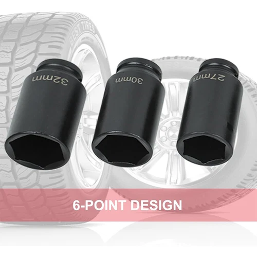 40 Piece Heavy Duty Car Truck Deep Impact Socket Set 1/2" Drive 8- 32mm Metric - Picture 9 of 14
