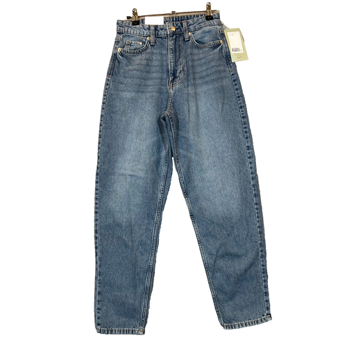 H&M Ultra High Waist Mom Jeans Damen Größe 2 Locker Knöchellang Neu mit Etikett