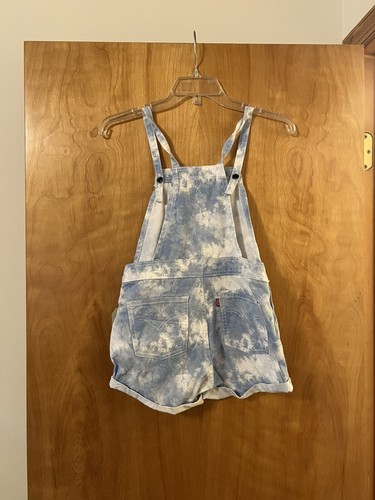 Levi's Shortalls Bibs Blue Tie-Dye Short Overalls NWT Girls Shortall Size 12 - Picture 5 of 8
