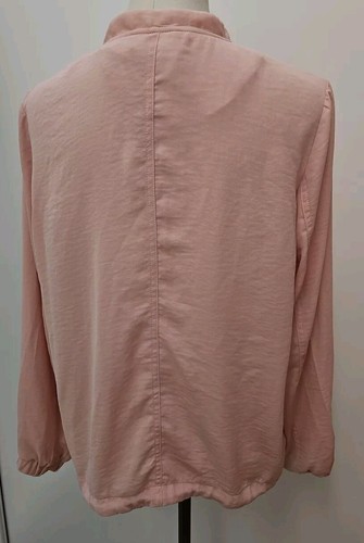 Suzanne Grae Ladies Size M 12 14 Dusky Pink Zip Chiffon Style Jacket Holiday - Picture 6 of 10