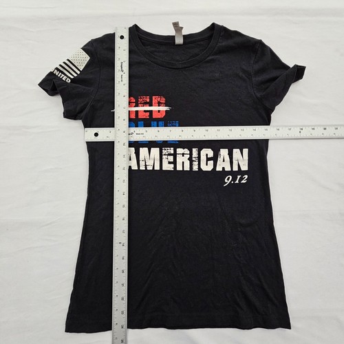 Nine 12 United American Black Short Sleeve Cotton Blend T-Shirt Women's S - Picture 9 of 11