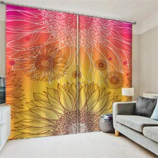 Align Yellow Sun Malachite Printing 3D Blockout Curtains Fabric Window