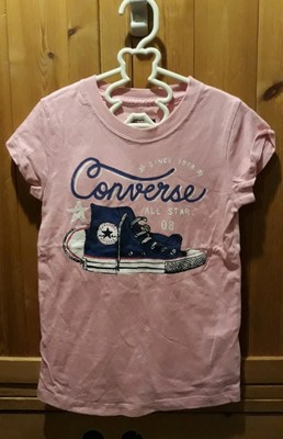 converse t shirt kids pink