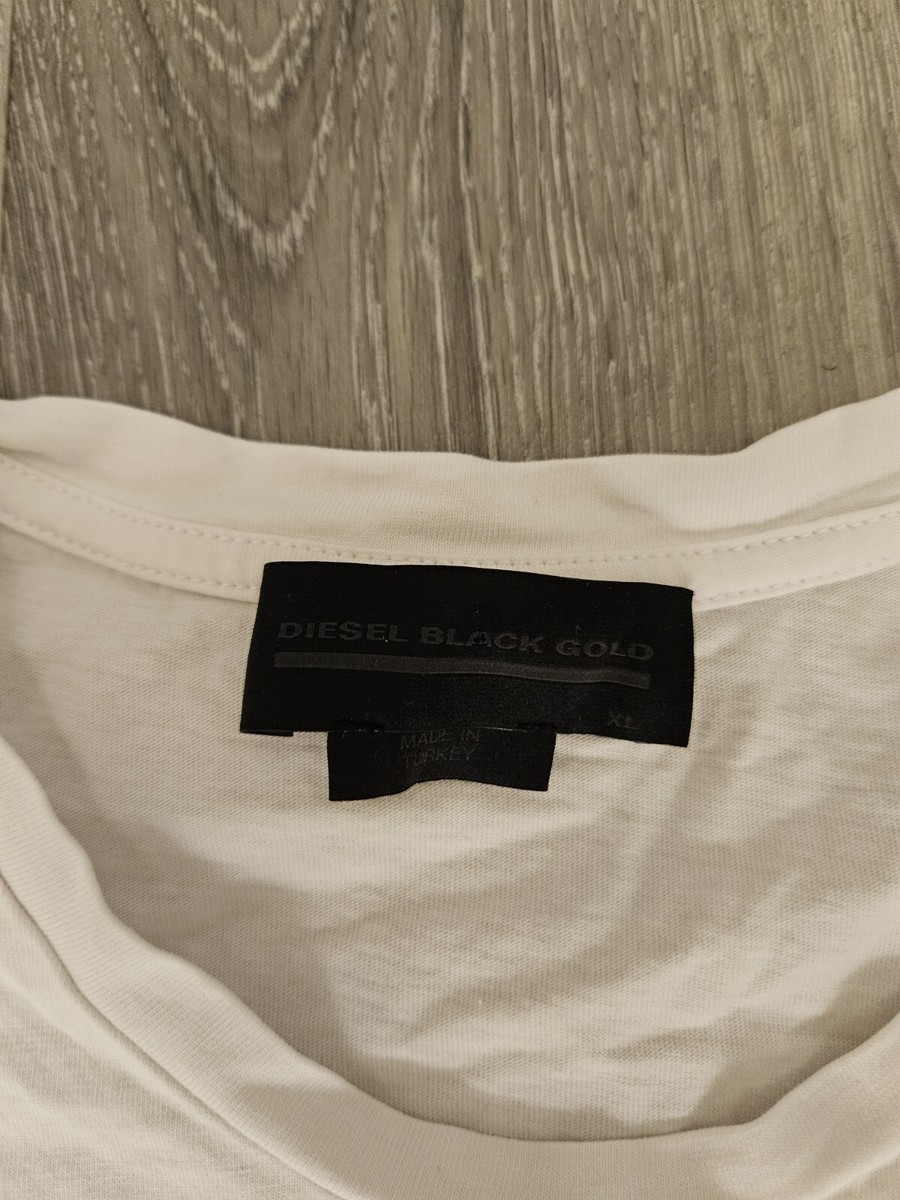 Diesel Black Gold Mens White Spray Paint T-Shirt Size Large | eBay