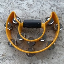 Golden Bird ATB002 Double Half Moon 2 Row Jingle Tambourine Yellow