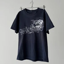 Men's 2000s Vintage Y2K Quiksilver Logo Boarding Skate Navy T-Shirt Size M