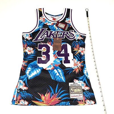 Mitchell & Ness LA LAKERS Shaquille O'Neal Shaq FLORAL JERSEY