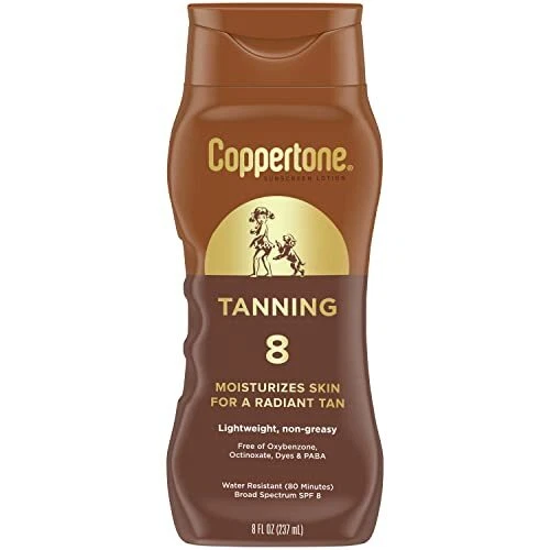 Loción protectora solar bronceadora, protector solar corporal resistente al agua FPS 8, ancho Foto 4 de 4