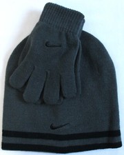 Nike Boys/Youth One Size Anthracite Gray 2-Pc Hat/Stretchy Gloves 9A2427-693