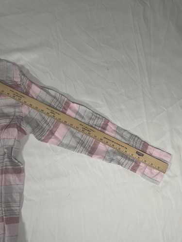 Club Room Men's Regular Fit Stripe 100% Linen Shirt Pink Size Large Luxury line - Picture 5 of 5