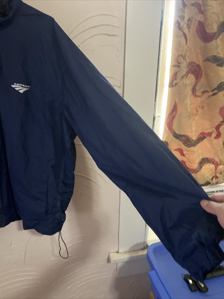 Amtrak SportTek Employee Blue Rain Jacket Size 2XL eBay