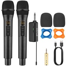 Wireless Microphone System Dual Channel UHF C...