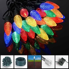 DELight C9 Christmas Lights Outdoor 100FT String Light w/ 100 Stakes Pathway