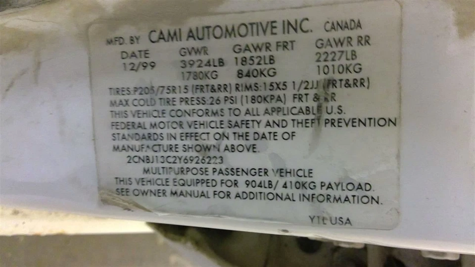 Air Bag Passenger Fits 99-04 TRACKER 1684579 Foto 4 de 4