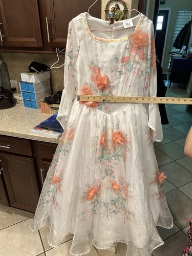 Disney Store Beauty and the Beast Belle Wedding Dress Costume Girls Size 7/8 - Picture 6 of 9