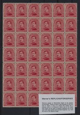 Sheet FORGERY - Werner s REPLICA of BELGIUM 1922 - 20c red error of color