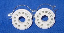 Pair New Ceramic 12 Pin Compactron Sockets for 6JS6, 6KD6, 6LF6, etc