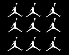 JORDAN Jumpman LOGO Iron On Vinyl Transfers Set of 9 2" WHITE Fabric Transfer