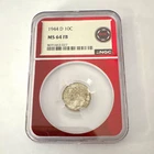 1944-D Mercury Dime 10C Silver NGC MS64 Full Bands (FB) KM#140