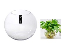 Glass Rose Round Fish Bowl 25cm
