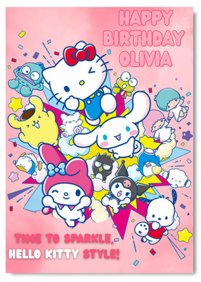 Personalisierte Geburtstagskarte Hello Kitty