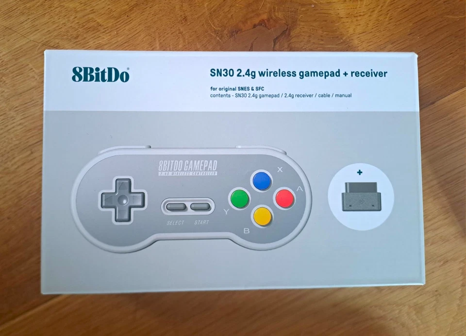 8BitDo SN30 2.4g Wireless Gamepad+Receiver für SNES Nintendo SNES/SFC SF Edition - Bild 1 von 2