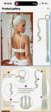 SOFEIYAN Wrap Around Braided Ponytail Hair Extension Synthetic White 30in PT147
