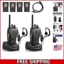 BF-888S Long Range Two Way Radio with 4 Batteries - Waterproof Walkie Talkie Set