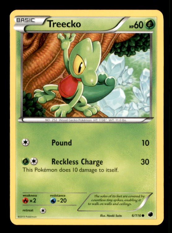 Treecko 6/116 Common Plasma Freeze Pokemon Lightly Played