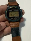 Vintage Timex Expedition Digital Watch Men Indiglo Working mint Leather Band