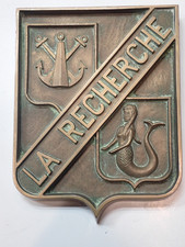 TAPE DE BOUCHE BRONZE NAVIRE OCEANOGRAPHIQUE LA RECHERCHE / ORIGINAL