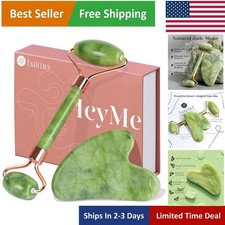 Portable Jade Roller  Gua Sha Stone for Puffiness  Redness Relief - Green