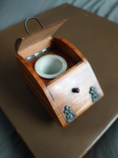 RARE VICTORIAN NOVELTY INKWELL WITH PORCELAIN INSERT