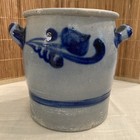 salt glazed Orange stoneware crock Keulse Pot antique Westerwald Floral German — photo 3