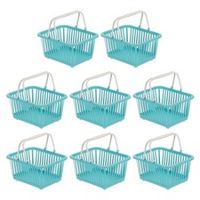 8PCS Mini Shopping Baskets with Handles Small Tiny Baskets, Cyan