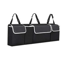 Backseat Trunk Organizer - High Capacity Auto Trunk Hanging Storage Black A
