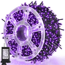 164FT 500 LED Purple Christmas Lights, 8 Modes Waterproof Plug in String Ligh...