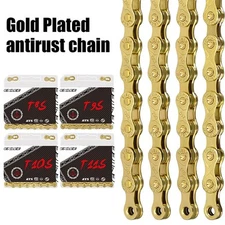 ENLEE Bicycle Single/6/7/8/9/10/11/12 Speed Chain Gold for Mountain Bike Cycling