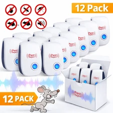 12 Pack Ultrasonic Pest Repeller Home Control Electronic Repellent Mice Rat Away