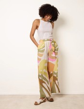 Blue Vanilla Womens Paper Bag Wide Leg Trousers