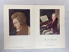 Vintage Mozart Museum Pamphlet Postcard Salzburg Austria Gedenblatt Classical