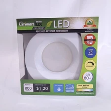 Greenlux LED 4in Recessed Downlight 10W Dimmable Soft White 800 Lumens