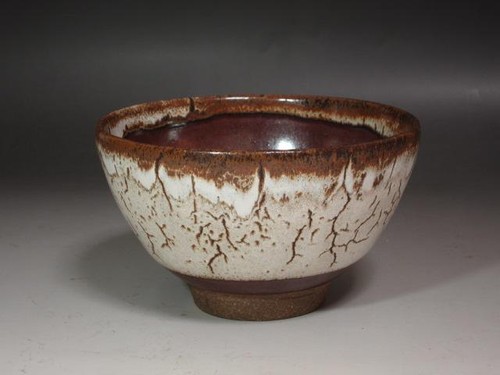 Bernard Leach Tea Bowl Dark Brown White Pottery Hagi Style Glazed Chawan Japan - Picture 23 of 24