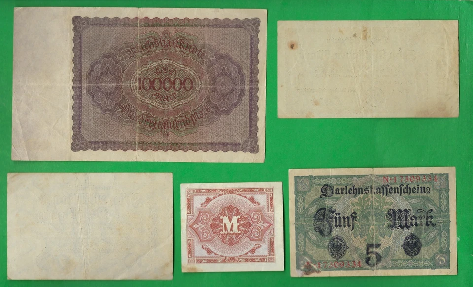 GERMANY 1917 - 1944 ~ MARK ~ 5 X PAPER MONEY LOT # 9365 (*-*) - Image 2 of 2