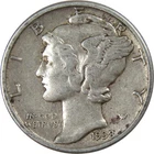 1938 Mercury Dime Circulated Silver 10c Coin Collectible
