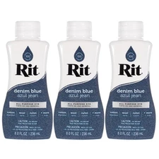 3 Pack Denim Blue All Purpose Liquid Fabric Dye for Sustainable Crafting