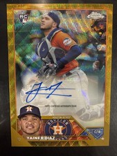 2023 Topps Chrome Update Yainer Diaz AC-YAD Rookie Auto Gold Wave #/50 Astros RC
