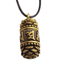 Buddha Brass Mantra (Om Mani Padme Hum) Pendant or hidden prayer vial necklace